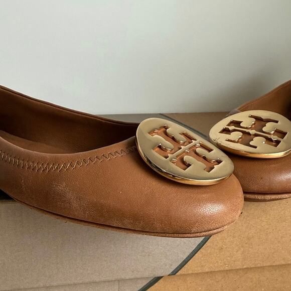Tory Burch Claire ‘Royal Tan’ Women Ballet Flats - SZ 6 - Picture 9 of 16